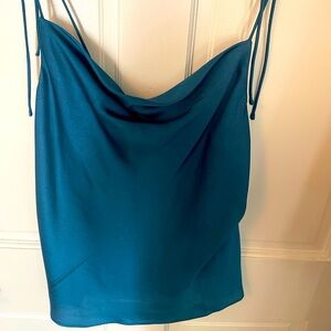 South Moon Under teal camisole cowl neck top sz m